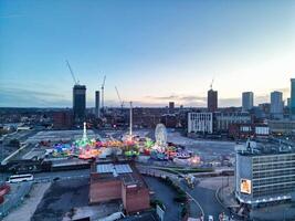 ciudad centrar edificios de Birmingham central ciudad de Inglaterra unido Reino durante puesta de sol. marzo 30, 2024 foto