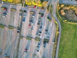 High Angle View of park and ride Bus Station at Thornhill Oxfordshire England United Kingdom During Sunrise. March 23rd, 2024 photo