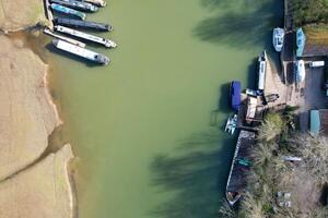 Aerial View of River Thames at Central Oxford Historical City of England UK. March 23rd, 2024 photo