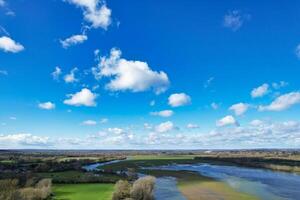 Aerial View of River Thames at Central Oxford Historical City of England UK. March 23rd, 2024 photo