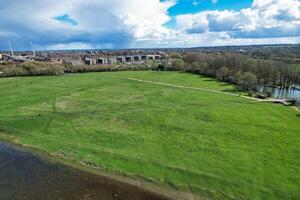 Aerial View of River Thames at Central Oxford Historical City of England UK. March 23rd, 2024 photo