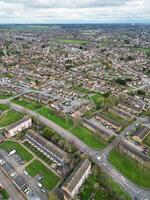 Aerial View of Residential Estate at North Luton City of England UK. March 19th, 2024 photo