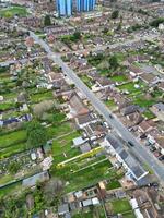 Aerial View of Residential Estate at North Luton City of England UK. March 19th, 2024 photo