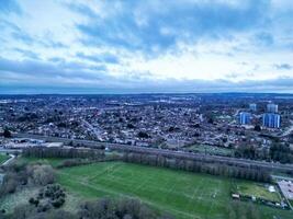 Aerial View of Residential Estate at North Luton City of England UK. March 19th, 2024 photo