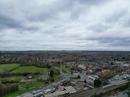 Aerial View of Residential Estate at North Luton City of England UK. March 19th, 2024 photo