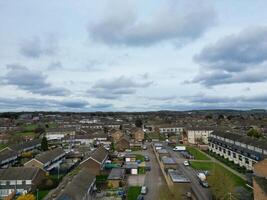 aéreo ver de residencial inmuebles a norte lutón ciudad de Inglaterra Reino Unido. marzo 19, 2024 foto