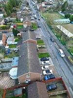 Aerial View of Residential Estate at Luton City of England During Sunset. United Kingdom. March 17th, 2024 photo