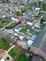 Aerial View of Residential Estate at Luton City of England During Sunset. United Kingdom. March 17th, 2024 photo