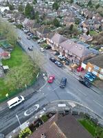 Aerial View of Residential Estate at Luton City of England During Sunset. United Kingdom. March 17th, 2024 photo