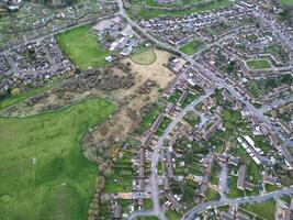 Aerial View of Residential Estate at Luton City of England During Sunset. United Kingdom. March 17th, 2024 photo