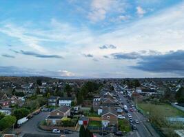 Aerial View of Residential Estate at Luton City of England During Sunset. United Kingdom. March 17th, 2024 photo