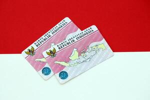 Indonesia child identity card Kartu Identitas Anak or KIA card. ID document for indonesian children photo