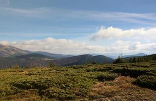 Mount Hoverla hanging peak of the Ukrainian Carpathians against the background of the sky photo