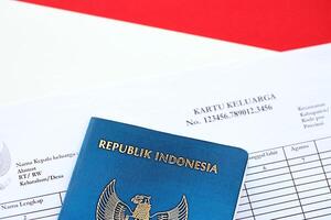 Kartu keluarga Family Identity Card with indonesian passport photo