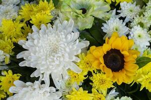 Close up flowers in the wedding photo