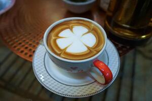 Close up coffee aroma in the coffee shop. photo