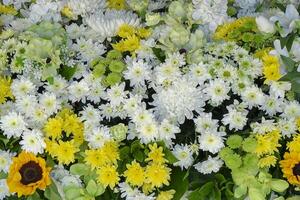 Close up flowers in the wedding photo