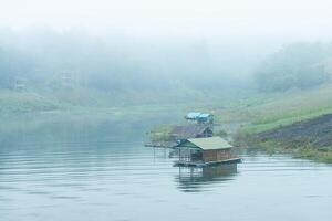 Houseboat on the river photo