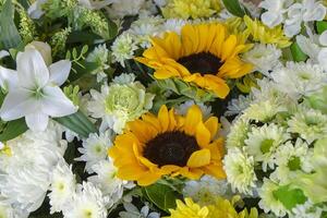 Close up flowers in the wedding photo