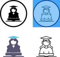 Unique Female Student Icon Design vector