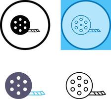 Unique Film Reel Icon Design vector