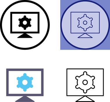 icono de configuración de la computadora vector