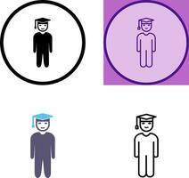 Unique Student Standing Icon Design vector