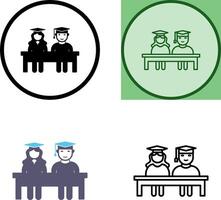 Unique Students Sitting Icon Design vector
