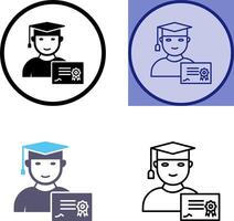 Unique Receiving Diploma Icon Design vector