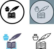 Unique Quill and Book Icon Design vector