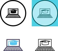 Unique Online Graduation Icon Design vector