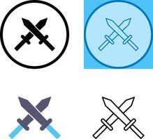 Unique Two Swords Icon Design vector