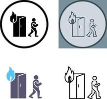 Unique Running from Fire Icon Design vector