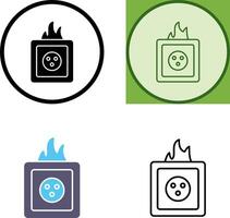 Unique Fire in Socket Icon Design vector