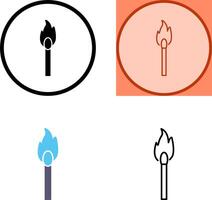 único iluminado fósforo icono diseño vector