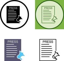 Unique Press Releases Icon Design vector
