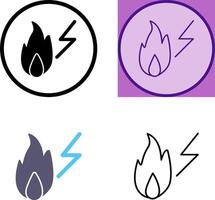 Unique Electricity Fire Icon Design vector