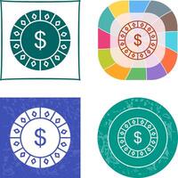 dólar chip icono vector