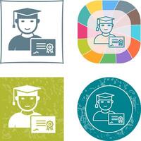 Unique Receiving Diploma Icon Design vector