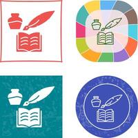 Unique Quill and Book Icon Design vector