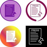 Unique Press Releases Icon Design vector