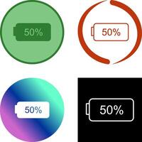 Unique Half Battery Icon Design vector