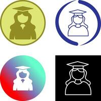 Unique Female Graduate Icon vector