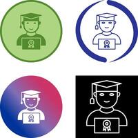 Unique Student Holding Degree Icon vector