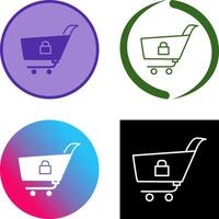 Unique Locked Cart Icon vector