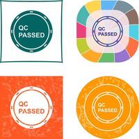 Unique QC Passed Icon Design vector