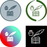 Unique Quill and Book Icon vector