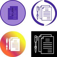 Unique Documents and Pen Icon vector