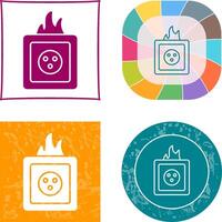 Unique Fire in Socket Icon vector