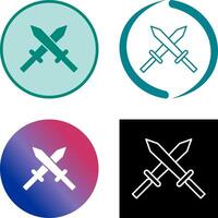 Unique Two Swords Icon Design vector